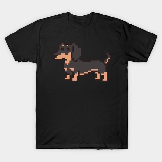 Dachshund 8-Bit Pixel T-Shirt by blacklines